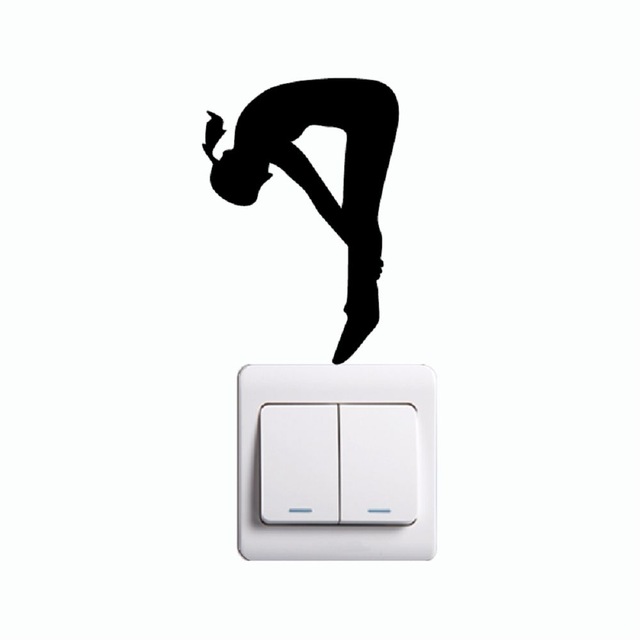 640x640 Kg 218 Gymnast Stretching On Back On Light Switch Sticker Cartoon