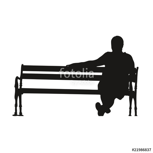 500x500 Silhouette Homme Sur Un Banc Stock Image And Royalty Free Vector