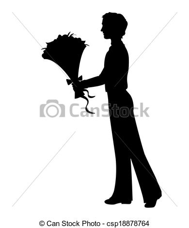 390x470 Fleurs, Silhouette, Homme. Silhouette, Illustration, Main, Clip