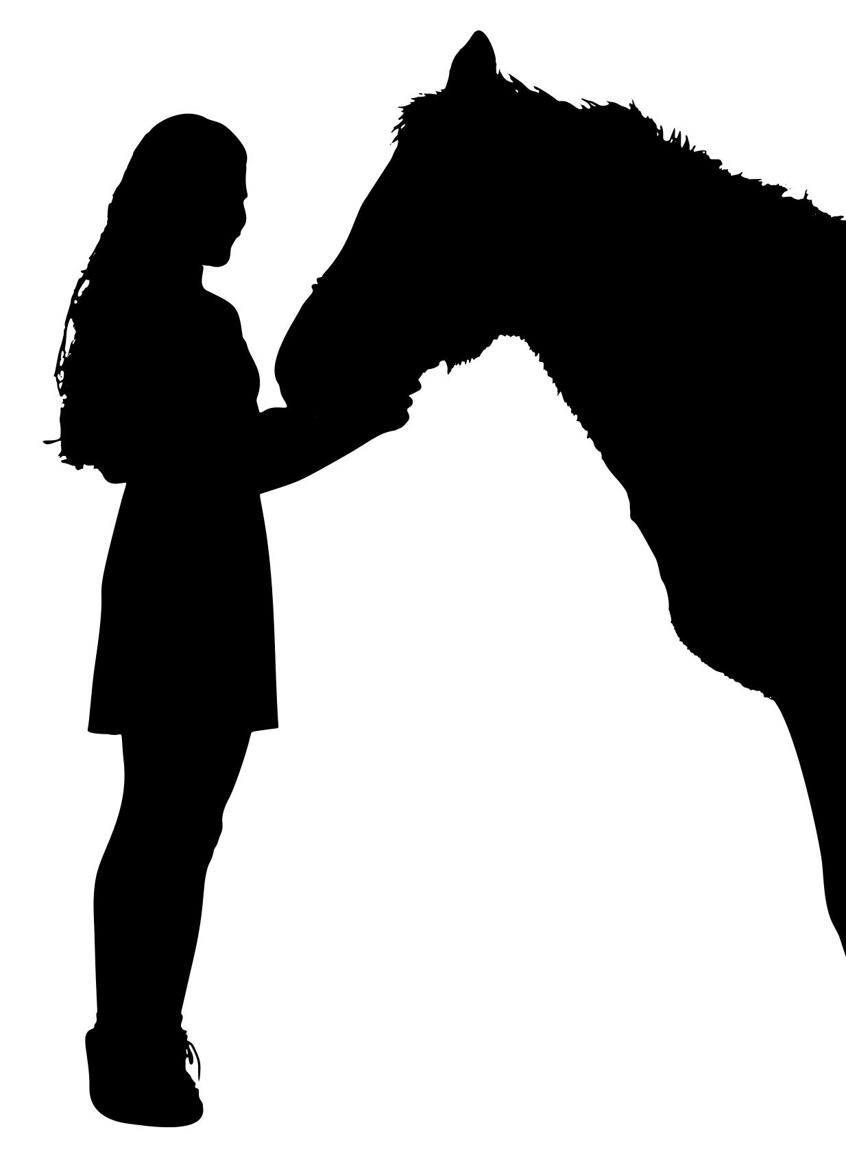 1234x1686 Girl And Horse Silhouette 2 Clipart
