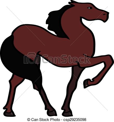 439x470 Horse Standing Silhouette. Illustration With Four Horses Eps