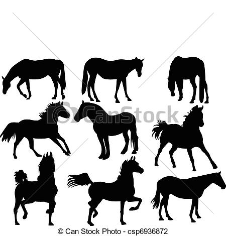450x470 Horses Silhouette Collection