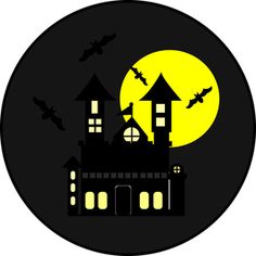 236x236 Haunted House Halloween Silhouette Die Cut For Scrap Booking