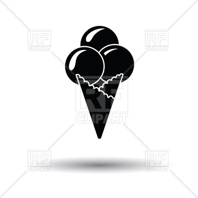 400x400 Silhouette Of Ice Cream Cone Icon On White Background Royalty Free