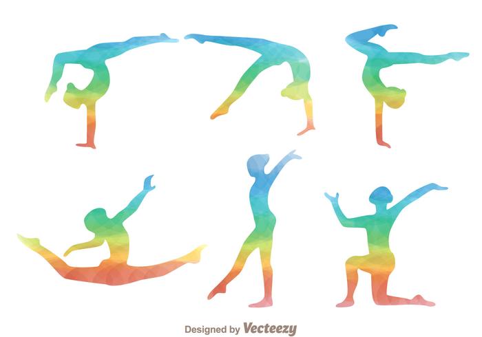 700x490 Gymnast Rainbow Silhouette Icons