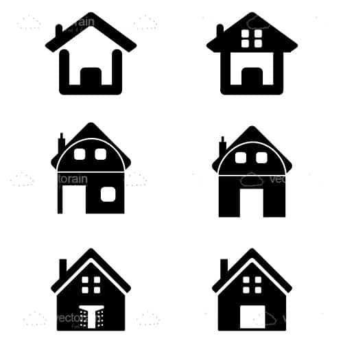 500x500 Silhouette House Icon Pack
