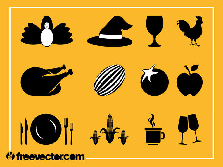 763x570 Silhouette Thanks Giving Icon Pack