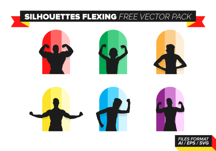 700x490 Silhouettes Flexing Free Vector Pack