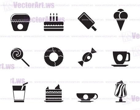 456x358 Silhouette Sweet Food And Confectionery Icons