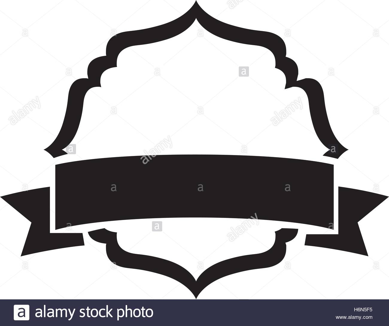 1300x1089 Black Silhouette Heraldic Decorative Frame With Label Vector Stock