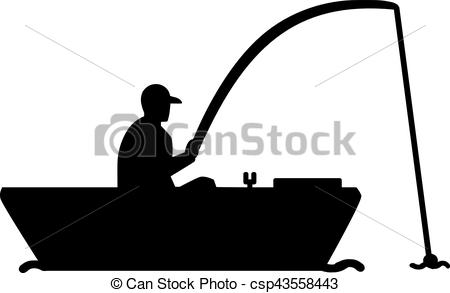 450x293 Fishing Silhouette Man In Boat Eps Vector