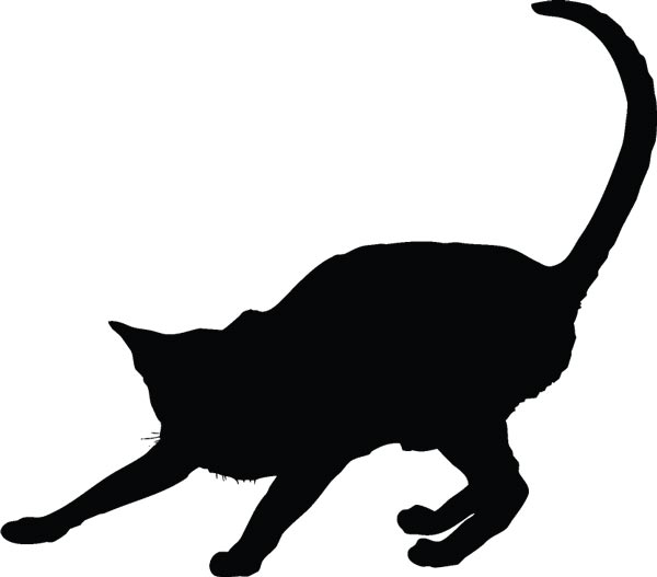 600x527 Vector Cats Silhouette Shapes