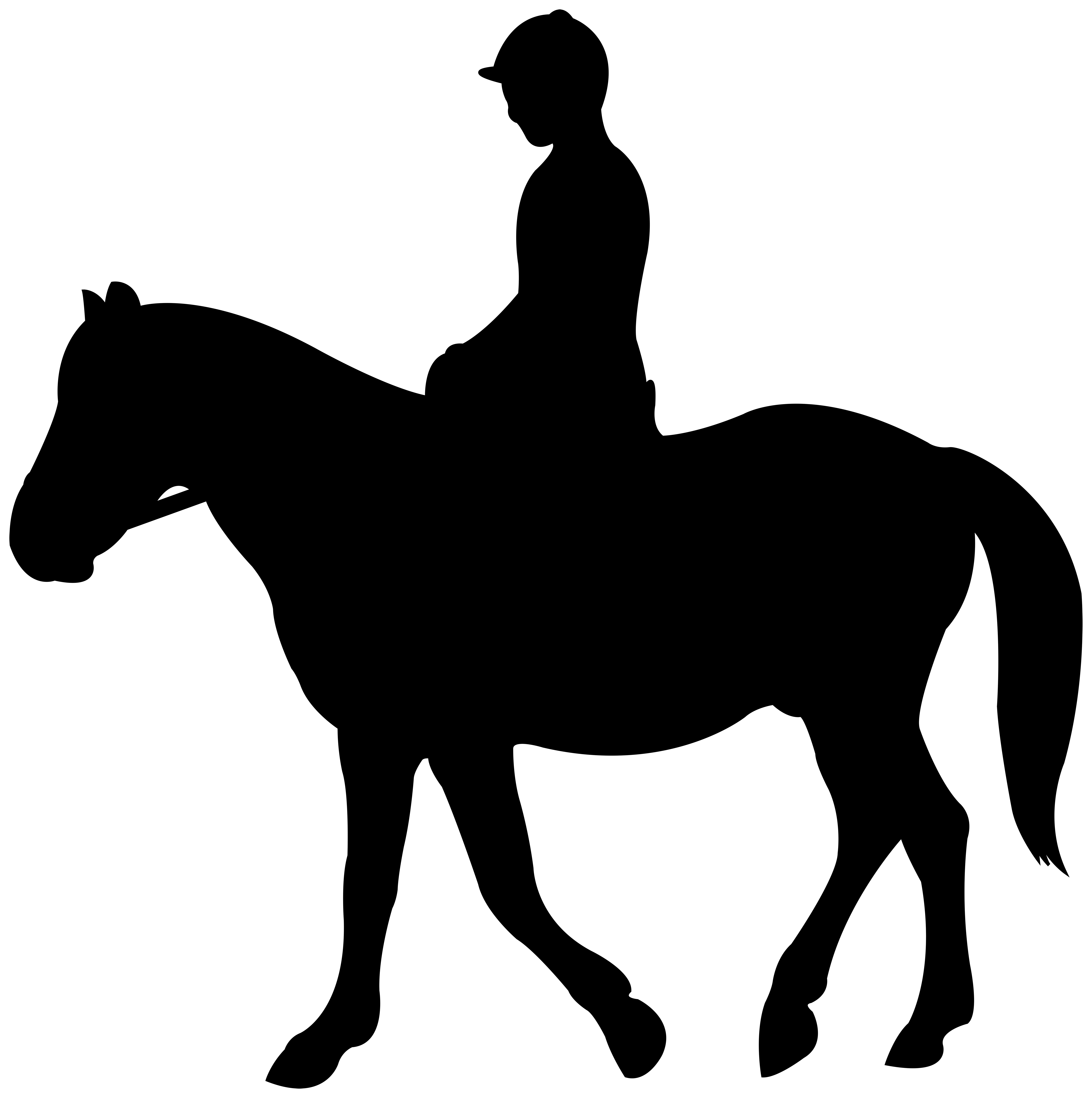 7954x8000 Horse On Jockey Silhouette Clipart Png