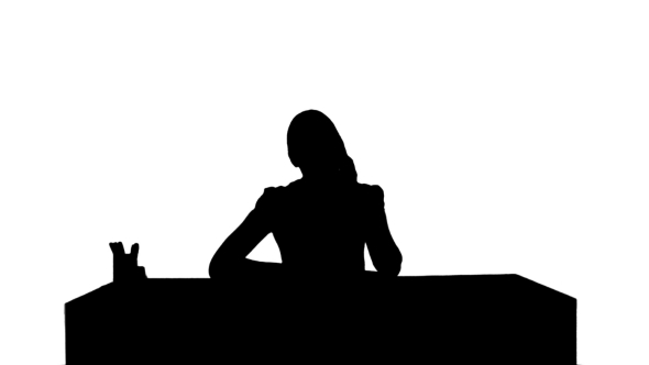 590x332 Silhouette Business Woman In Office With Phone By Fancystudio