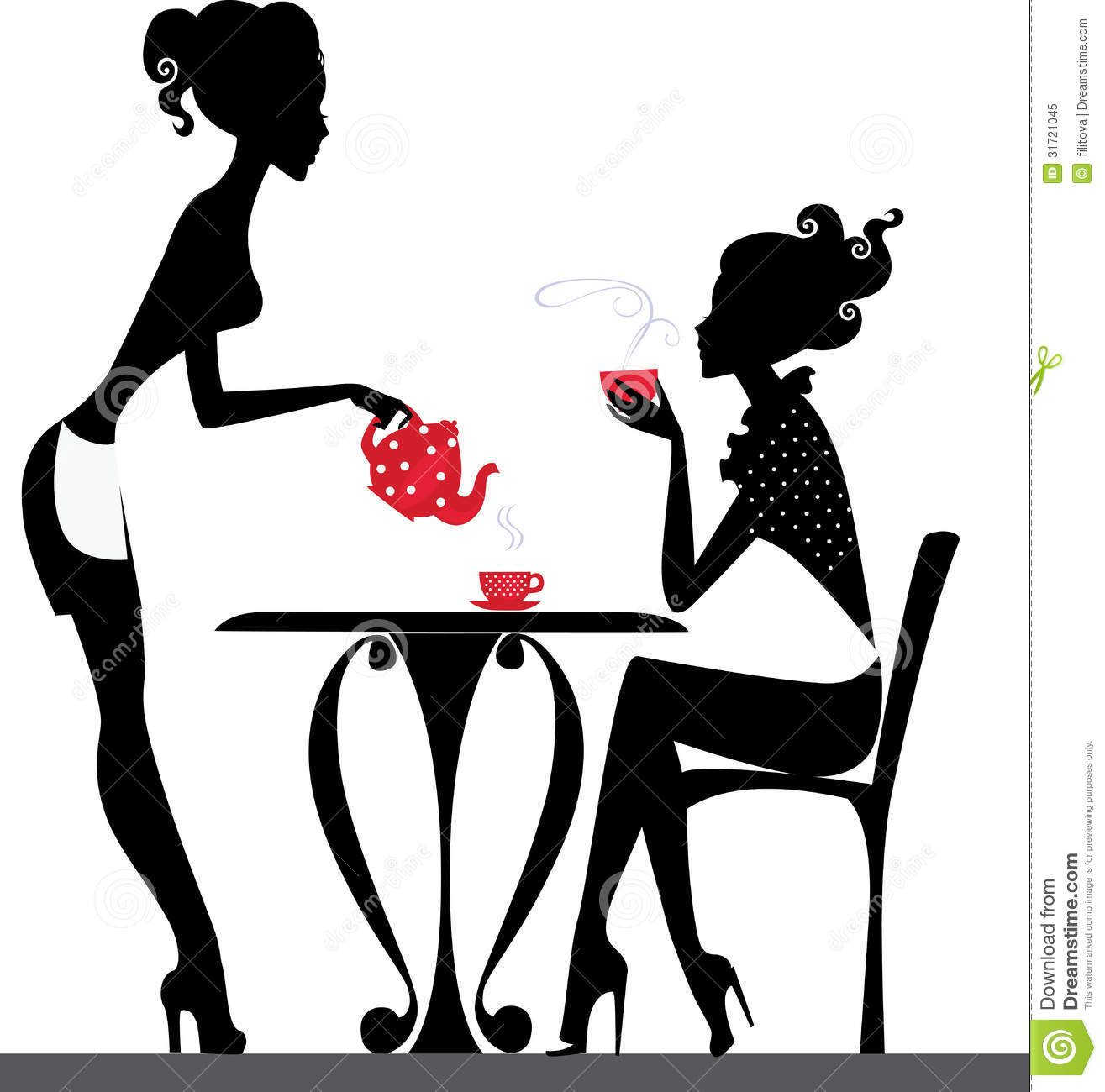 1315x1300 Women Clipart Tea Party