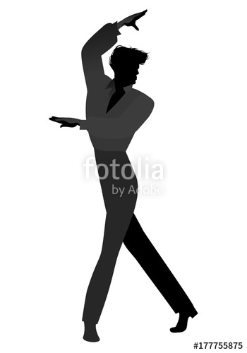 350x500 Silhouette Of Spanish Flamenco Dancer Man. Vector Illustration