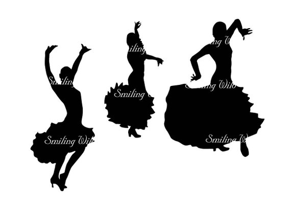 570x403 Flamenco Spanish Dance Svg Clipart Silhouette Flamenco Dancer
