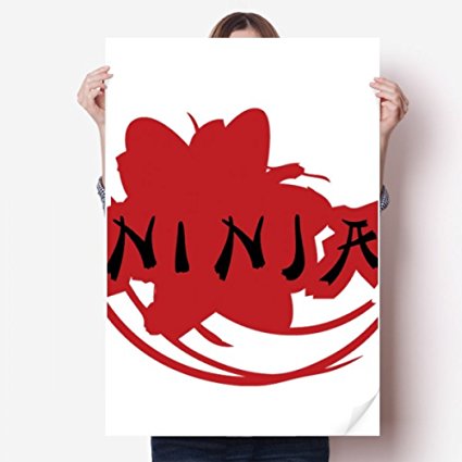 425x425 Japan Ninja Words Sakura Silhouette Vinyl Wall Sticker