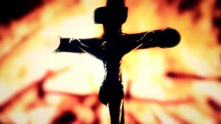 320x180 Cross Detail Jesus Fire Symbol. Jesus Christ On The Cross