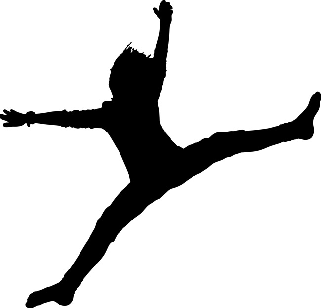 650x623 Jumping Silhouette 03 Stencils