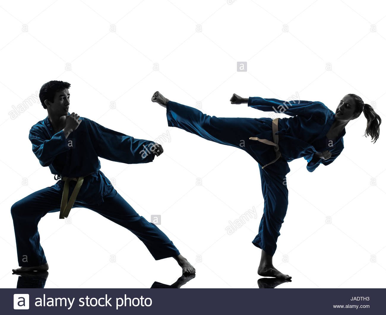 1300x1063 One Man Woman Couple Exercising Karate Vietvodao Martial Arts