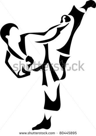 331x470 Stock Vector Stylized Karate Pose Martial