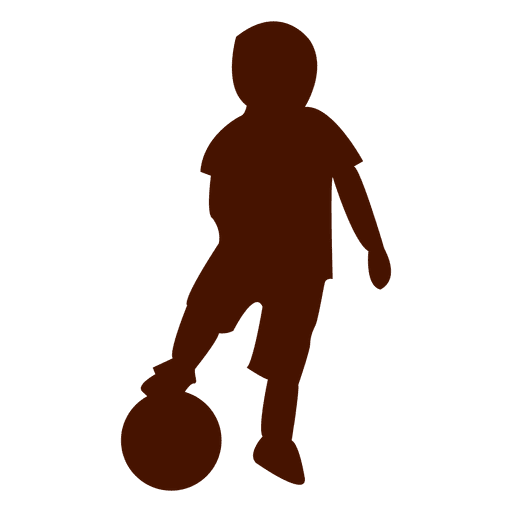 512x512 Kid Playing Ball Foot Silhouette