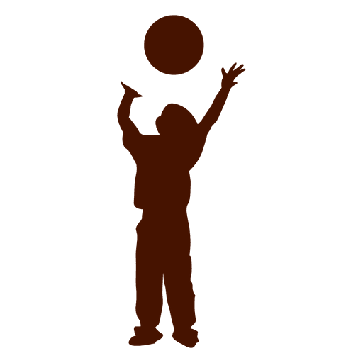 512x512 Kid Playing Throwing Ball Silhouette