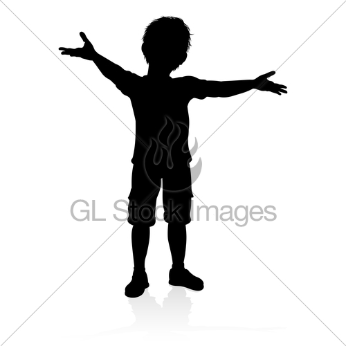 500x500 Child Kid Silhouette Gl Stock Images
