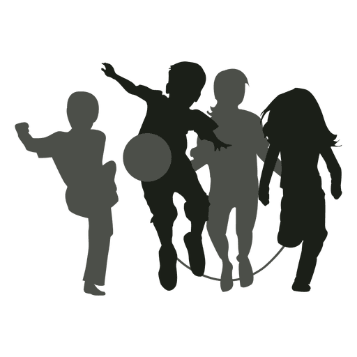 512x512 Kids Playing Silhouette Kids