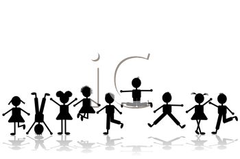 350x233 Royalty Free Clipart Image Silhouettes Of Adolescent Children Playing