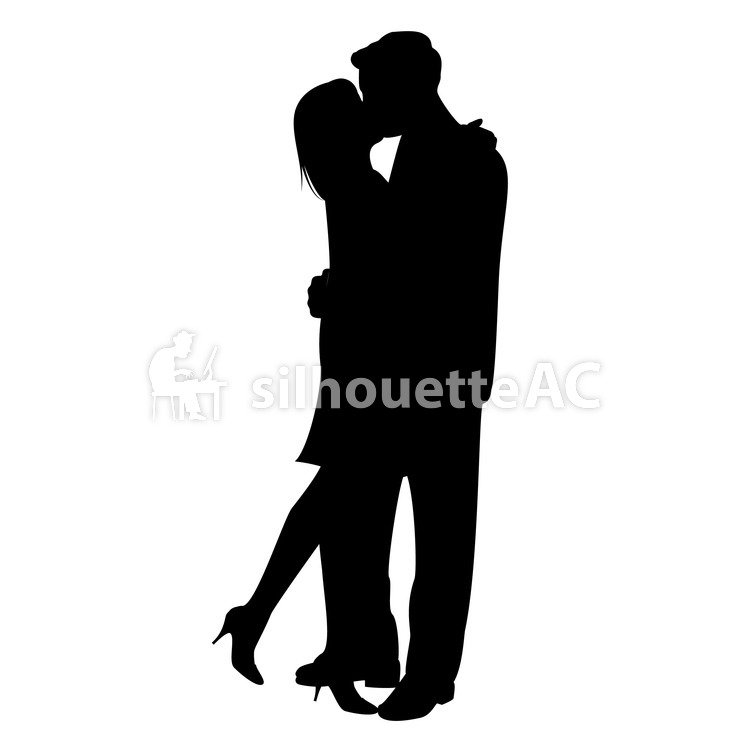 750x750 Free Silhouette Vector 2 People, Couple, Kiss