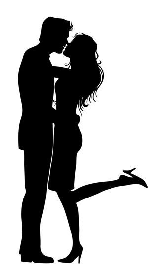 300x536 Black And White Kiss Silhouette