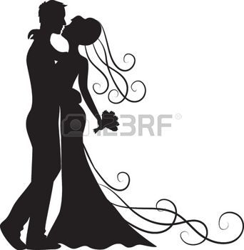 342x350 Bride Groom Black Silhouette Of Kissing Groom And Bride Wedding