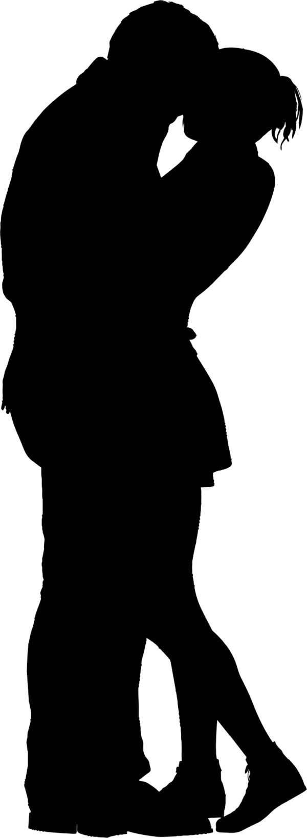 600x1639 Man And Woman Kissing Silhouette 101 Clip Art