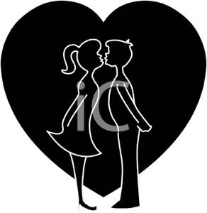 292x300 Silhouette Of A Young Couple Kissing