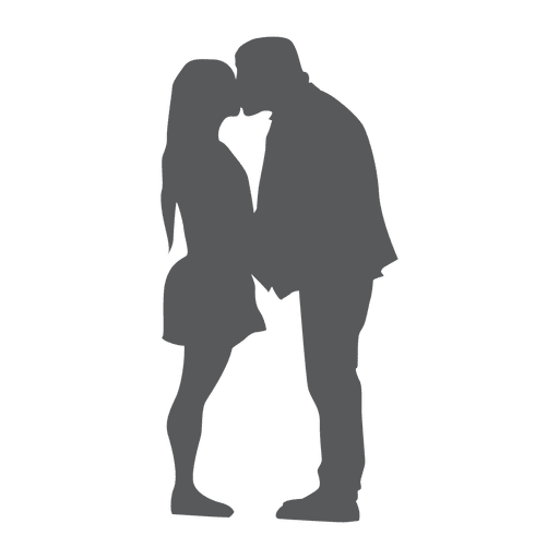 512x512 Kissing Couple Silhouette