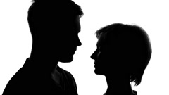 240x135 Young Couple Silhouette Kissing On Romantic Date, Love Passion