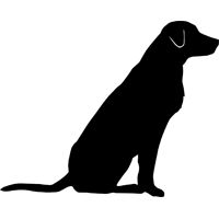 200x200 Lab Labrador Dog Outline Silhouette Decal Sticker Dog Outline
