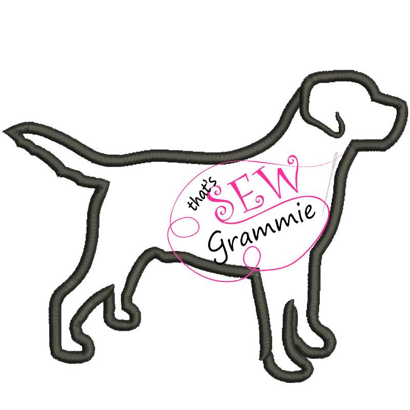 800x800 Labrador Retriever Silhouette Applique Design Sewgrammie