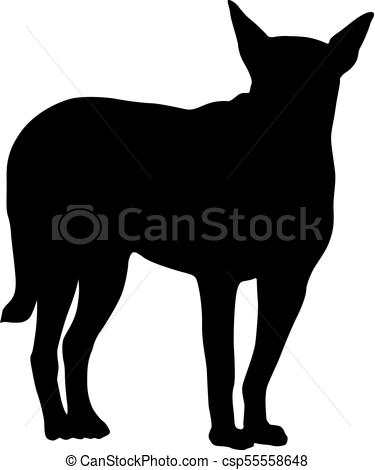 375x470 Labrador Dog Silhouette On A White Background. Eps Vector