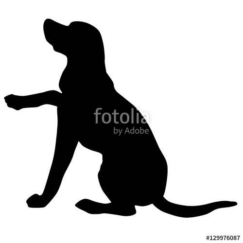 500x500 Labrador Retriever. Vector Black Silhouette On A White Background