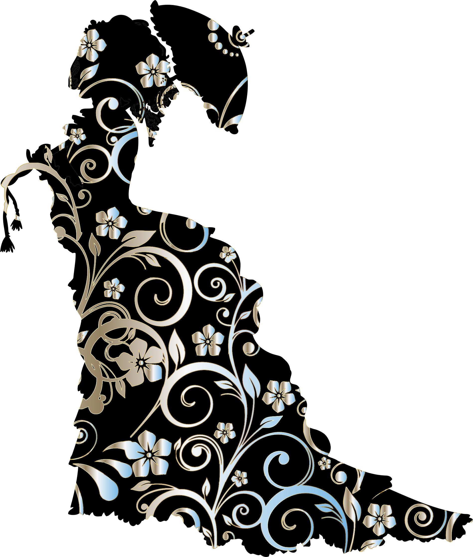 1898x2236 Chromatic Floral Vintage Victorian Lady Silhouette Icons Png