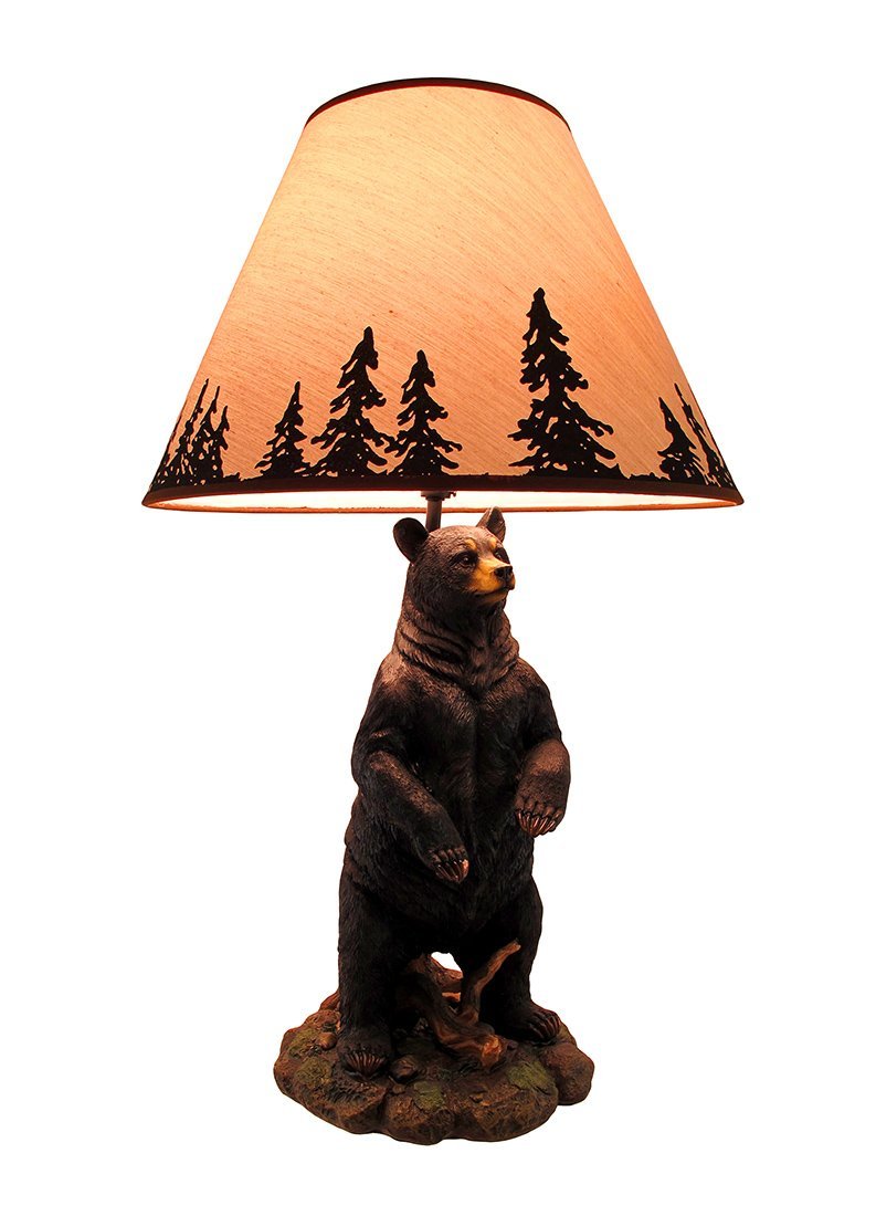 793x1100 Resin Table Lamps Standing Grizzly Bear Table Lamp Wsilhouette