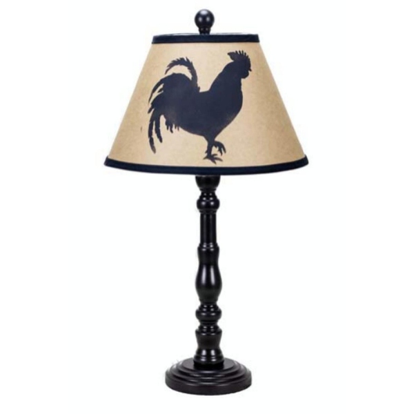 600x600 Set Of 2 Country Rustic Black Table Lamps With Rooster Silhouette
