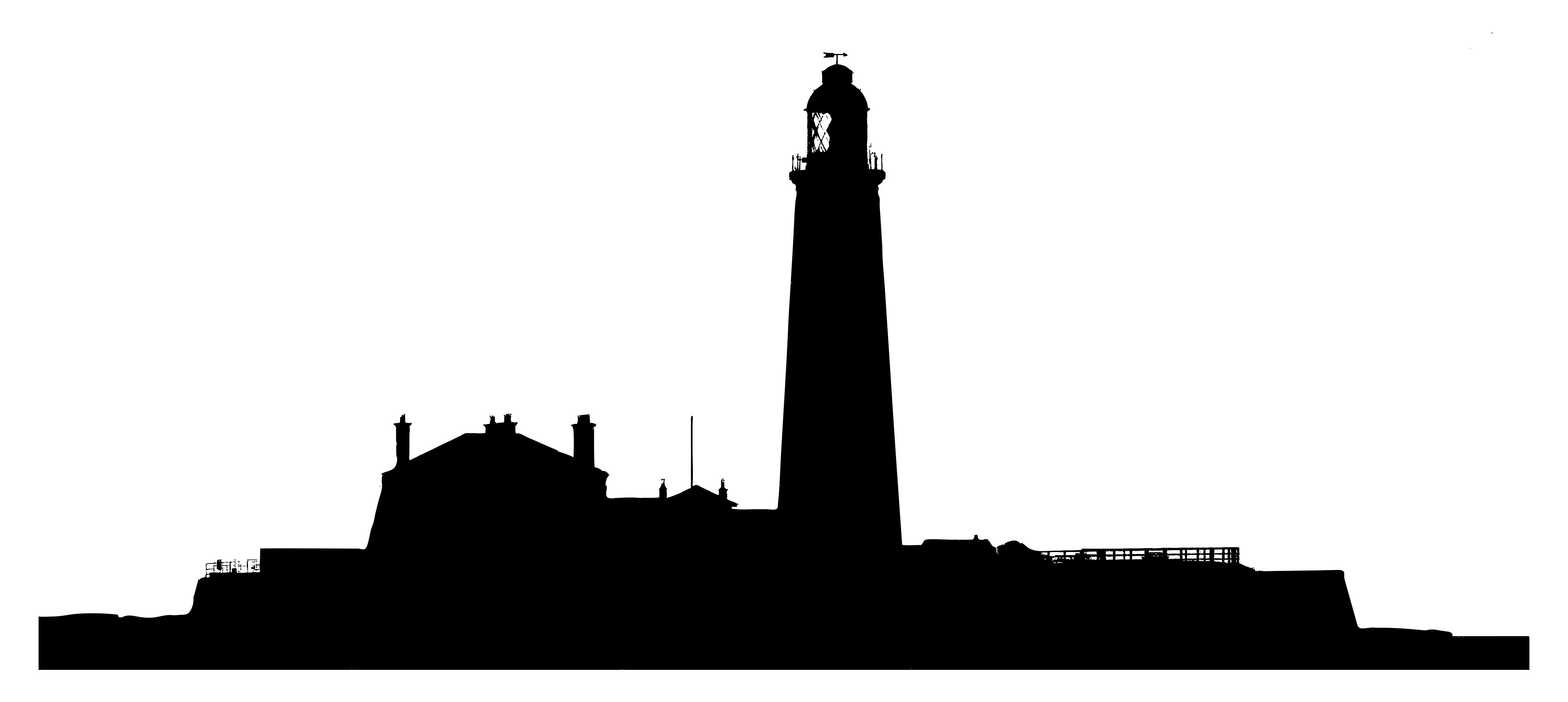 3983x1783 Lighthouse Landscape Silhouette Clipart