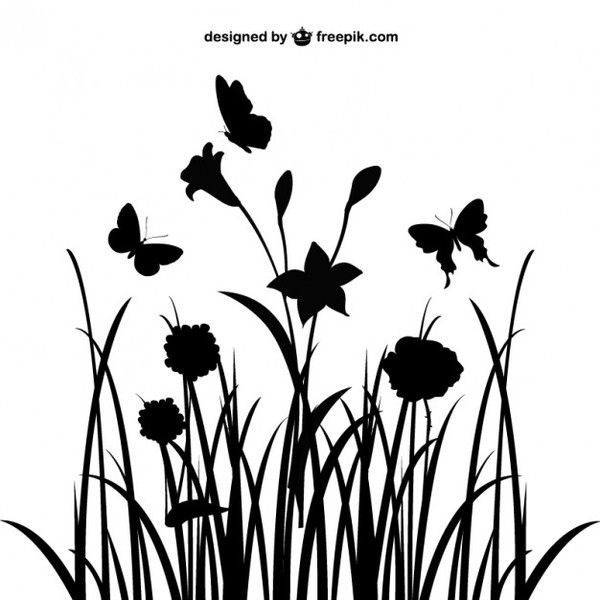 600x600 Floral Landscape Silhouette Free Vector Painting Tutorials