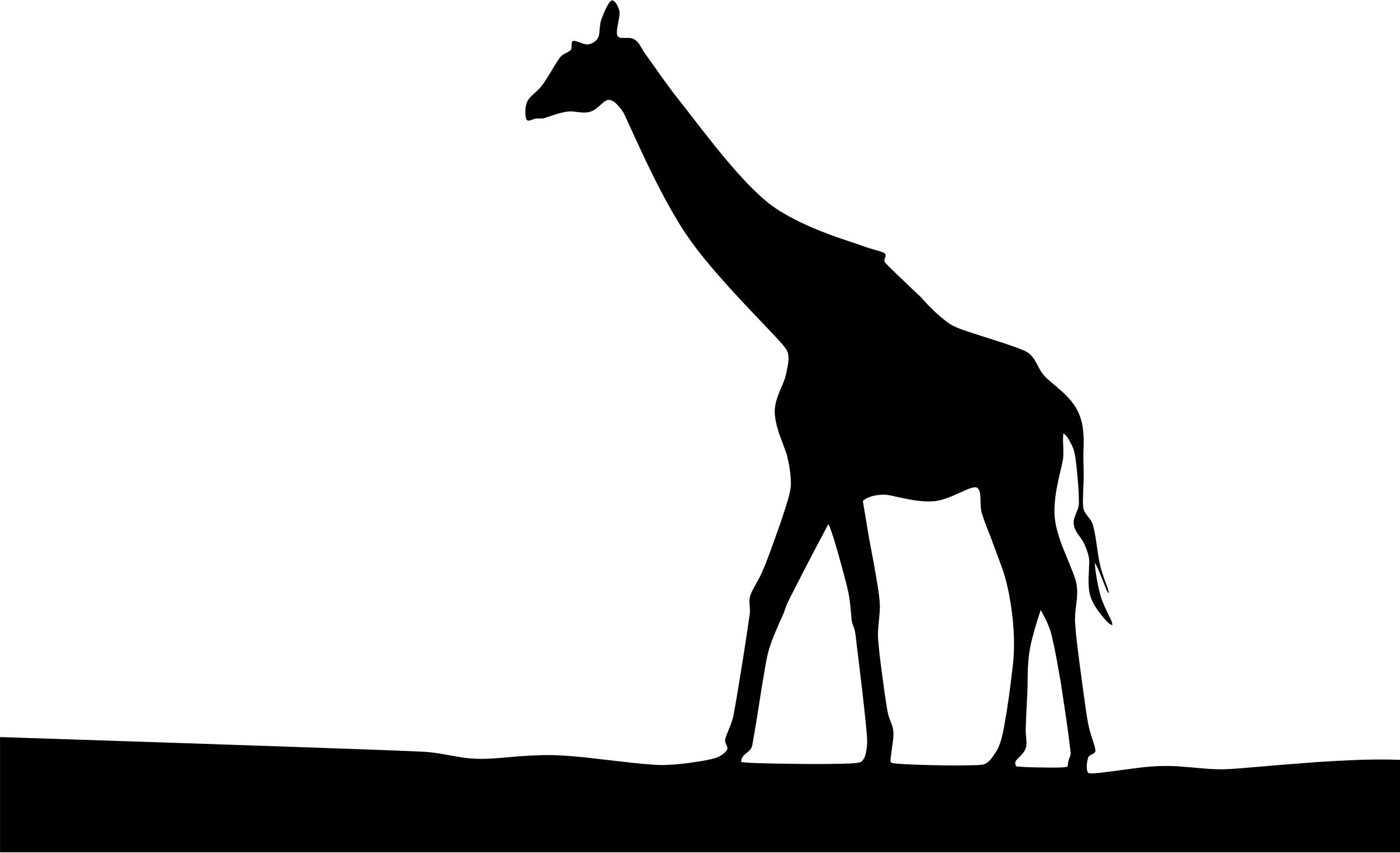 2400x1462 Giraffe Landscape Silhouette Icons Png