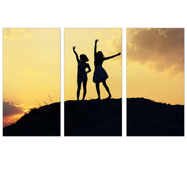 640x640 Frameless Portrait Silhouette Canvas Painting Wall Art Home