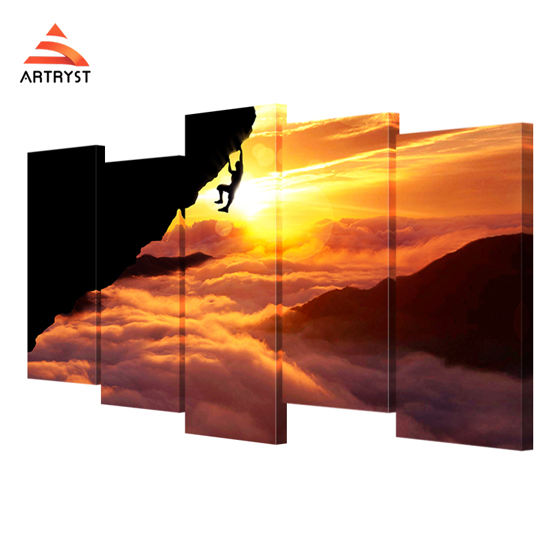 800x800 5 Pieces Of Canvas Art Sky Sun Cloud Silhouette Landscape